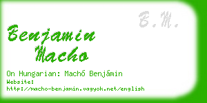 benjamin macho business card